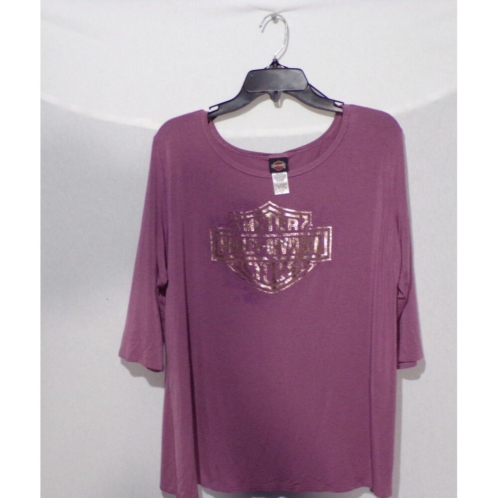 Harley Davidson Shirt Womens 2XL Mauve with Foil Logo